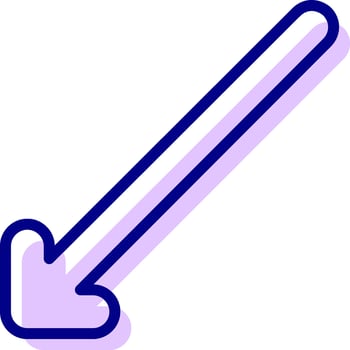 left down arrow vector icon
