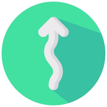 zigzag up arrow vector round flat icon
