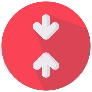 vertical contract arrow vector round flat icon