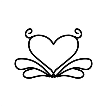 love ornament illustration, valentines day ornament, love icon design with attractive kha carving for valentines celebration vector