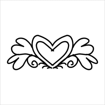 love ornament illustration, valentines day ornament, love icon design with attractive kha carving for valentines celebration vector