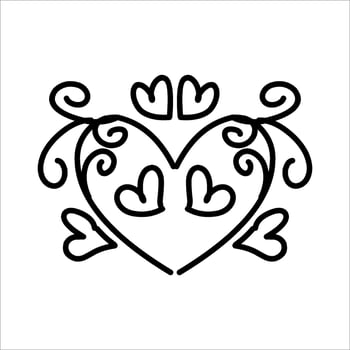 love ornament illustration, valentines day ornament, love icon design with attractive kha carving for valentines celebration vector