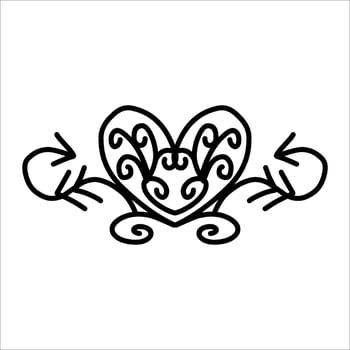 love ornament illustration, valentines day ornament, love icon design with attractive kha carving for valentines celebration vector