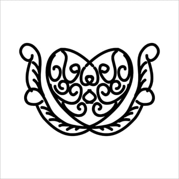 love ornament illustration, valentines day ornament, love icon design with attractive kha carving for valentines celebration vector