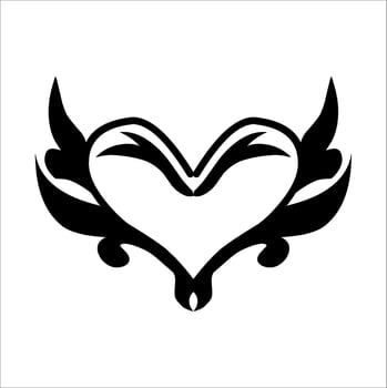 love ornament illustration, valentines day ornament, love icon design with attractive kha carving for valentines celebration vector