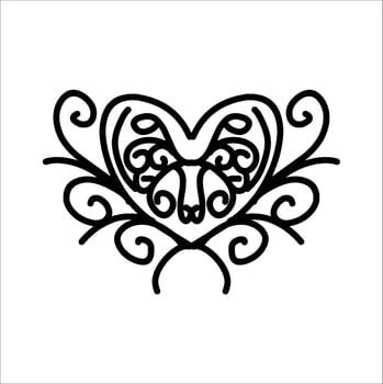 love ornament illustration, valentines day ornament, love icon design with attractive kha carving for valentines celebration vector