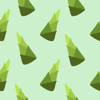 Bamboo shoots or bamboo sprouts seamless pattern vector