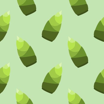 Bamboo shoots or bamboo sprouts seamless pattern vector