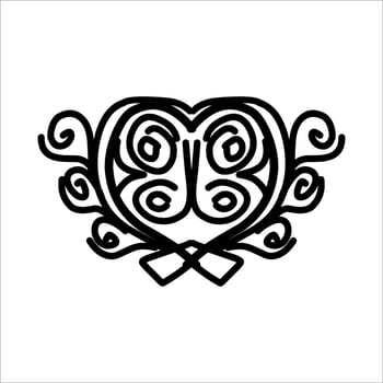 love ornament illustration, valentines day ornament, love icon design with attractive kha carving for valentines celebration vector