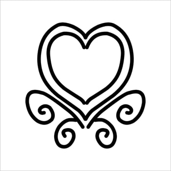 love ornament illustration, valentines day ornament, love icon design with attractive kha carving for valentines celebration vector