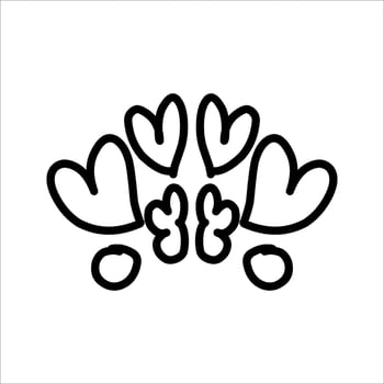 love ornament illustration, valentines day ornament, love icon design with attractive kha carving for valentines celebration vector