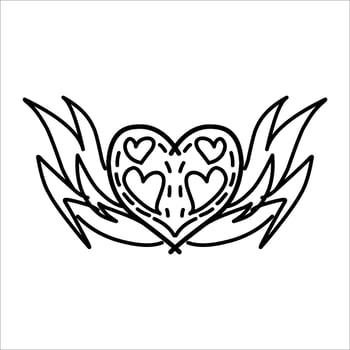 love ornament illustration, valentines day ornament, love icon design with attractive kha carving for valentines celebration vector