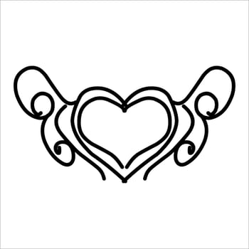 love ornament illustration, valentines day ornament, love icon design with attractive kha carving for valentines celebration vector