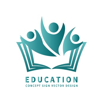 Teamwork book logo education vector