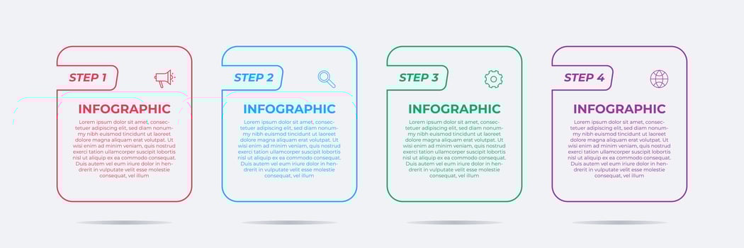 Business process infographic template. 4 Steps infographics template. EPS 10 Vector. vector
