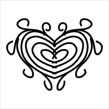love ornament illustration, valentines day ornament, love icon design with attractive kha carving for valentines celebration vector
