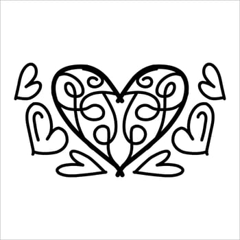 love ornament illustration, valentines day ornament, love icon design with attractive kha carving for valentines celebration vector