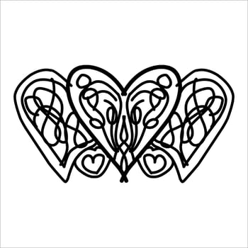 love ornament illustration, valentines day ornament, love icon design with attractive kha carving for valentines celebration vector