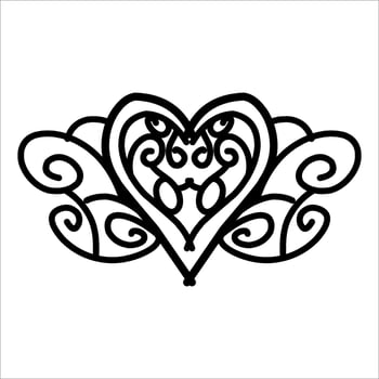love ornament illustration, valentines day ornament, love icon design with attractive kha carving for valentines celebration vector