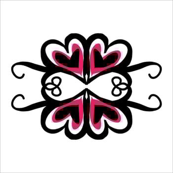 love ornament illustration, valentines day ornament, love icon design with attractive kha carving for valentines celebration vector