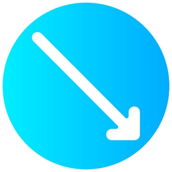 right down arrow vector gradient round icon