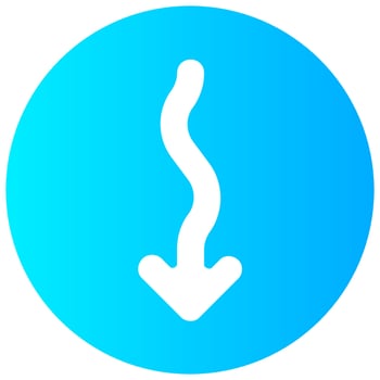 zigzag down arrow vector gradient round icon