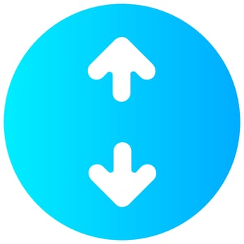 vertical expand arrow vector gradient round icon
