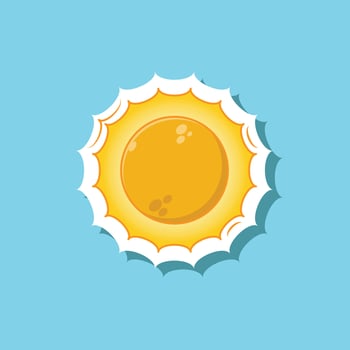 Cute cartoon of sun vector icon illustration