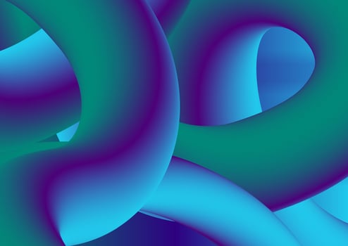 Colorful gradient 3d wavy liquid shapes background vector