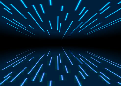 Blue neon laser trace lines abstract background vector