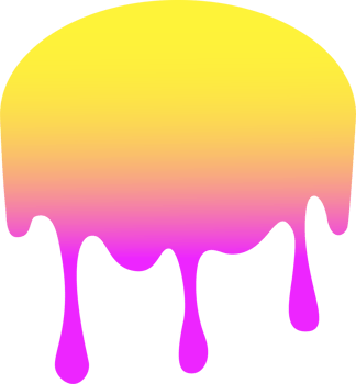 Melted drips shape. Drop flow of neon gradient liquid. Sauce chocolate ink splashes. png