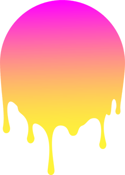 Melted drips shape. Drop flow of neon gradient liquid. Sauce chocolate ink splashes. png