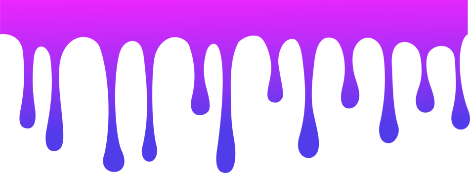Melted drips shape. Drop flow of neon gradient liquid. Sauce chocolate ink splashes. png