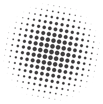 Circle dots with halftone effect. Round gradient background. Element with gradation points texture. Abstract geometric shape. png