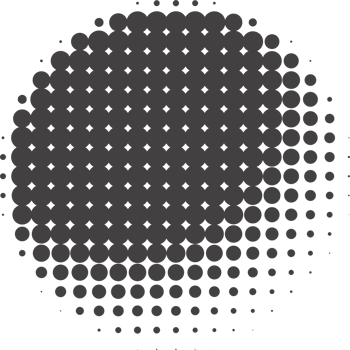 Circle dots with halftone pattern. Round gradient background. Elements with gradation points texture. Abstract geometric shape png
