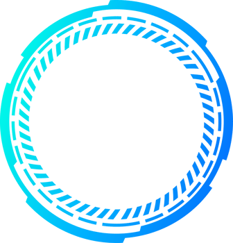 HUD futuristic element. Abstract optical blue neon aim. Circle geometric shape for virtual interface and games. Camera viewfinder for sniper weapon. png