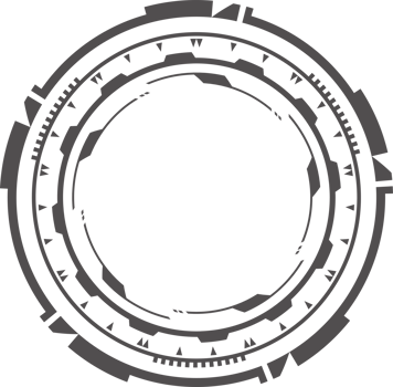 HUD tech circle for digital technology games design. Graphic element for cyber interface. Round ui frame. Circular abstract icon. png