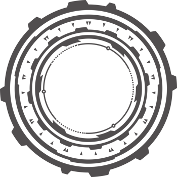 HUD tech circle for digital technology games design. Graphic element for cyber interface. Round ui frame. Circular abstract icon. png