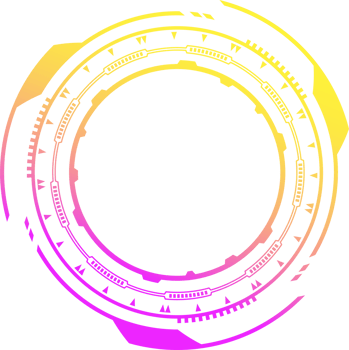HUD futuristic element. Abstract optical neon aim. Circle geometric shape for virtual interface and games. Camera viewfinder for sniper weapon. png