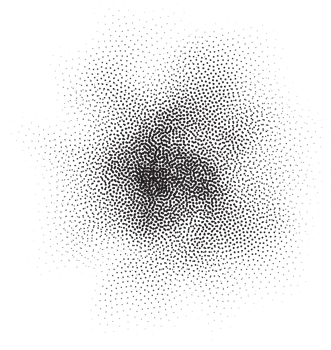 Spray circle gradient noise. Dotted round with grunge textured effect. Circular stipple brushed shape. Grainy blurred drip. png