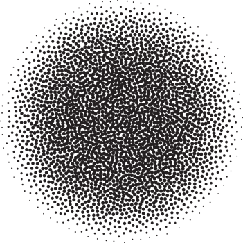 Spray circle gradient noise. Dotted round with grunge textured effect. Circular stipple brushed shape. Grainy blurred drip. png