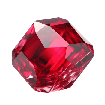 red ruby diamond isolated on transparent background ,precious stone jewelry , png