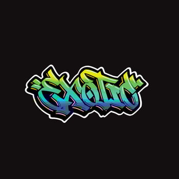 exotic word text street art graffiti tagging for clothing brand vector