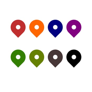 colorful location markers icon set vector illustration