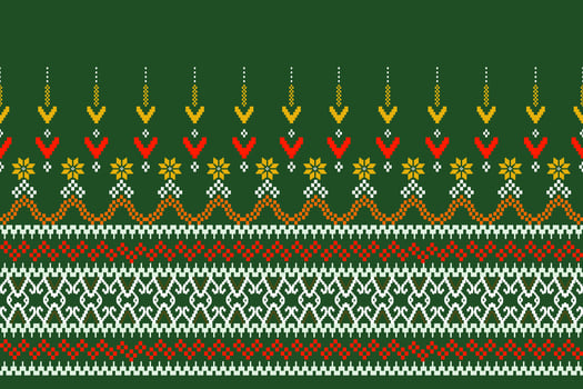 Cross Stitch. Geometric ethnic patterns. Design for Saree, Patola, Sari, Dupatta, Vyshyvanka, rushnyk, dupatta, Clothing, fabric, batik, Knitwear, Embroidery, Ikkat, Pixel pattern. Traditional Design. vector