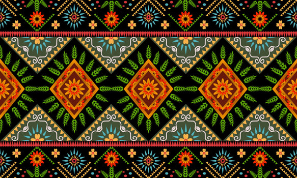 Gemetric ethnic oriental ikat pattern traditional Design for background,carpet,wallpaper,clothing,wrapping,batic,fabric,vector illustraion.Abstract ethnic geometric. vector