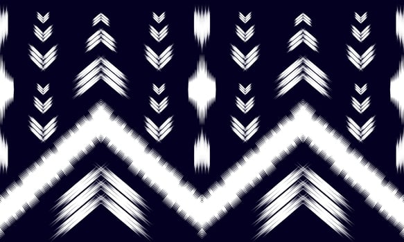 abstract geometric pattern design on black background For background or wallpaper, Ikat geometric folk ornament. Ethnic vector texture. Seamless pattern in Aztec style.
