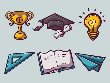 Back to school background with elements vector