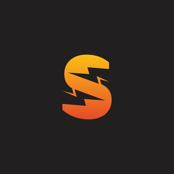 Letter S Thunder Logo Design Vector