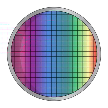 Modern silicon wafer icon. Semiconductor manufacturing material. Vector. vector